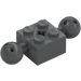 LEGO Dark Stone Gray Brick 2 x 2 with Two Ball Joints with Holes in Ball and axle hole (17114)