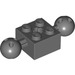 LEGO Gris pierre foncé Brique 2 x 2 avec Deux Balle Joints avec trous dans la boule et le trou d&#039;essieu (17114)