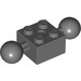 LEGO Dunkles Steingrau Backstein 2 x 2 mit Zwei Ball Joints ohne Löcher in der Kugel (57908)