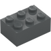 LEGO Dark Stone Gray Brick 2 x 3 (3002)