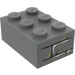 LEGO Dark Stone Gray Brick 2 x 3 with Bricks Sticker (3002)