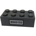 LEGO Dunkles Steingrau Backstein 2 x 4 mit &#039;BD60150&#039; Aufkleber (3001)