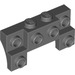 LEGO Dark Stone Gray Brick 2 x 4 x 0.7 with Front Studs and Thin Side Arches (14520)