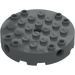 LEGO Dark Stone Gray Brick 6 x 6 Round with Technic Pin Hole (18897)