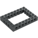 LEGO Tumma kivenharmaa Palikka 6 x 8 jossa Open Keskusta 4 x 6 (1680 / 32532)