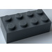 LEGO Dunkles Steingrau Backstein Magnet - 2 x 4 (30160)