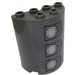 LEGO Dark Stone Gray Cylinder 2 x 4 x 4 Half with Gas Tank Hatches Sticker (6218)