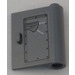 LEGO Dark Stone Gray Door 1 x 3 x 3 Right with &#039;LOCK&#039; and &#039;UNLOCK&#039; Handle Sticker with Hollow Hinge (60657)