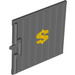 LEGO Dark Stone Gray Door 6.5 x 5 Sliding with Vertical Lines with Dollar Sign Type 1 (4511 / 90833)