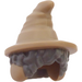 LEGO Dark Stone Gray Hair with Dark Tan Pointed Hat (68515)