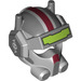 LEGO Dark Stone Gray Helmet with Raised Visor, Antennas and Red Stripe (68804)