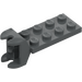 LEGO Tumma kivenharmaa Sarana Levy 2 x 4 jossa Articulated Joint - Nainen (3640)