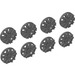 LEGO Dark Stone Gray Hub Caps (10 Spoke and Y Shape) (24308)