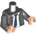 LEGO Mørk stengrå Michael Hjørne Minifig Torso (973 / 76382)