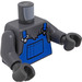 LEGO Donker steengrijs Minifiguur Torso Blauw Overall en Dark Stone Grijs Bont (973)