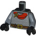 LEGO Donker steengrijs Minifiguur Torso met Bruin Riem en Slver Chainmail (973)