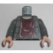 LEGO Gris piedra oscuro Minifigura Torso con Chaqueta Over Rojo oscuro Jersey (973 / 73403)