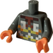 LEGO Dark Stone Gray Minifig Torso with Pixelated Armor (973)