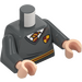 LEGO Mørk stengrå Minifig Torso med Tie og Gryffindor logo (973 / 76382)