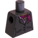 LEGO Donker steengrijs Minifiguur Torso zonder armen met Grijs Jasje, Roze Shirt, en Sjaal (973)