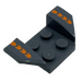 LEGO Dark Stone Gray Mudguard Plate 2 x 2 with Flared Wheel Arches with Orange Chevrons Sticker (41854)