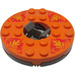 LEGO Donker steengrijs Ninjago Spinner met Bright Licht Oranje Faces en Rood Flames (92547)