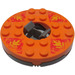 LEGO Donker Steengrijs Ninjago Spinner met Bright Light Oranje Faces en Rood Flames (92547)