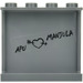 LEGO Dark Stone Gray Panel 1 x 4 x 3 with &#039;APU&#039; Heart &#039;MANJULA&#039; Graffiti Sticker with Side Supports, Hollow Studs (35323)