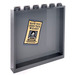 LEGO Dark Stone Gray Panel 1 x 6 x 5 with &#039;HAVE YOU SEEN THIS WIZARD&#039;  Sticker (59349)