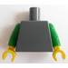 LEGO Gris piedra oscuro Plano Minifigura Torso con Verde Brazos (73403 / 76382)