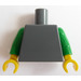 LEGO Dark Stone Gray Plain Minifig Torso with Green Arms (76382 / 88585)