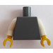 LEGO Dunkles Steingrau Schmucklos Torso mit Weiß Arme und Gelb Hände (76382 / 88585)