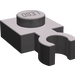 LEGO Dark Stone Gray Plate 1 x 1 with Vertical Clip (Thin Open &#039;O&#039; Clip)