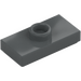 LEGO Dark Stone Gray Plate 1 x 2 with 1 Stud (with Groove and Bottom Stud Holder) (15573)