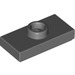 LEGO Dark Stone Gray Plate 1 x 2 with 1 Stud (with Groove and Bottom Stud Holder) (15573 / 78823)