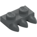 LEGO Dark Stone Gray Plate 1 x 2 with 3 Teeth (15208)