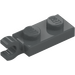 LEGO Dark Stone Gray Plate 1 x 2 with Horizontal Clip on End (42923 / 63868)