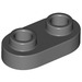 LEGO Dark Stone Gray Plate 1 x 2 with Rounded Ends and Open Studs (35480)
