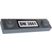 LEGO Dark Stone Gray Plate 1 x 4 with Two Studs with &quot;DM 3661&quot; Sticker without Groove (92593)