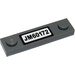 LEGO Dark Stone Gray Plate 1 x 4 with Two Studs with &#039;JM60172&#039; License Plate Sticker without Groove (92593)