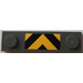 LEGO Dark Stone Gray Plate 1 x 4 with Two Studs with Yello and Black Stripes Sticker without Groove (92593)
