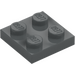 LEGO Dark Stone Gray Plate 2 x 2 (3022)