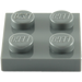 LEGO Dark Stone Gray Plate 2 x 2 (3022)