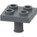 LEGO Dark Stone Gray Plate 2 x 2 with Bottom Pin (No Holes) (2476 / 48241)