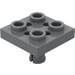 LEGO Dark Stone Gray Plate 2 x 2 with Bottom Pin (Small Holes in Plate) (2476)