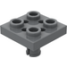 LEGO Dunkles Steingrau Platte 2 x 2 mit Unterseite Stift (Kleine Löcher in der Platte) (2476)