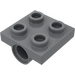LEGO Donker Steengrijs Plaat 2 x 2 met Gat met dwarssteunen aan de onderzijde (10247)