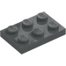 LEGO Dark Stone Gray Plate 2 x 3 (3021)