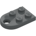 LEGO Dark Stone Gray Plate 2 x 3 with Rounded End and Pin Hole (3176)