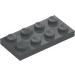 LEGO Dark Stone Gray Plate 2 x 4 (3020)